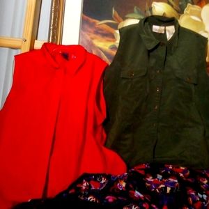 Kathie Lee and basic bundles edition sleeveless button up shirt bundle